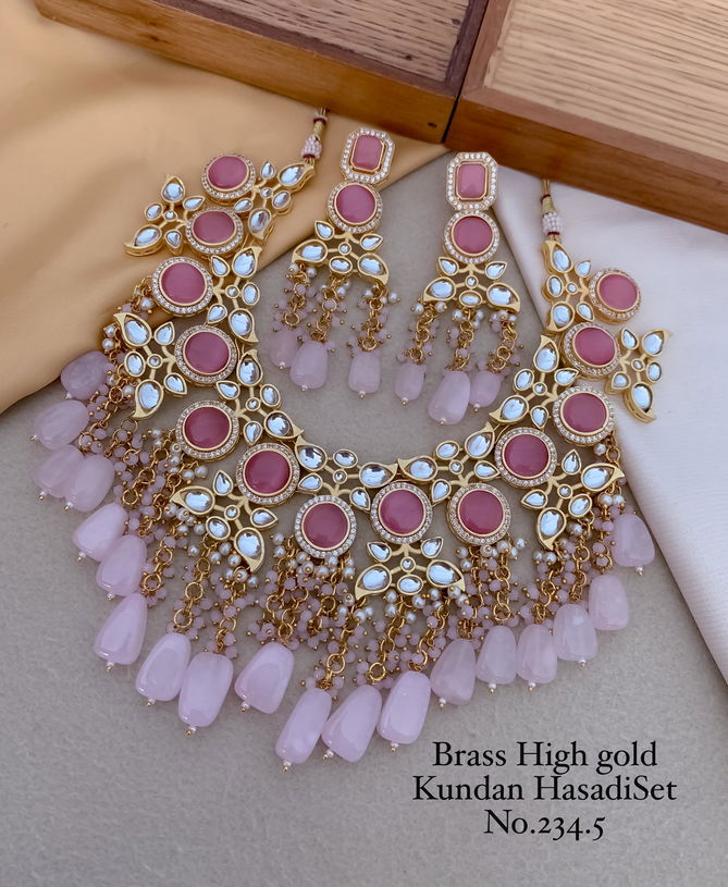 2345 BH Brass High Gold Kundan Bridal Hasadi Set Wholesale Shop In Surat
